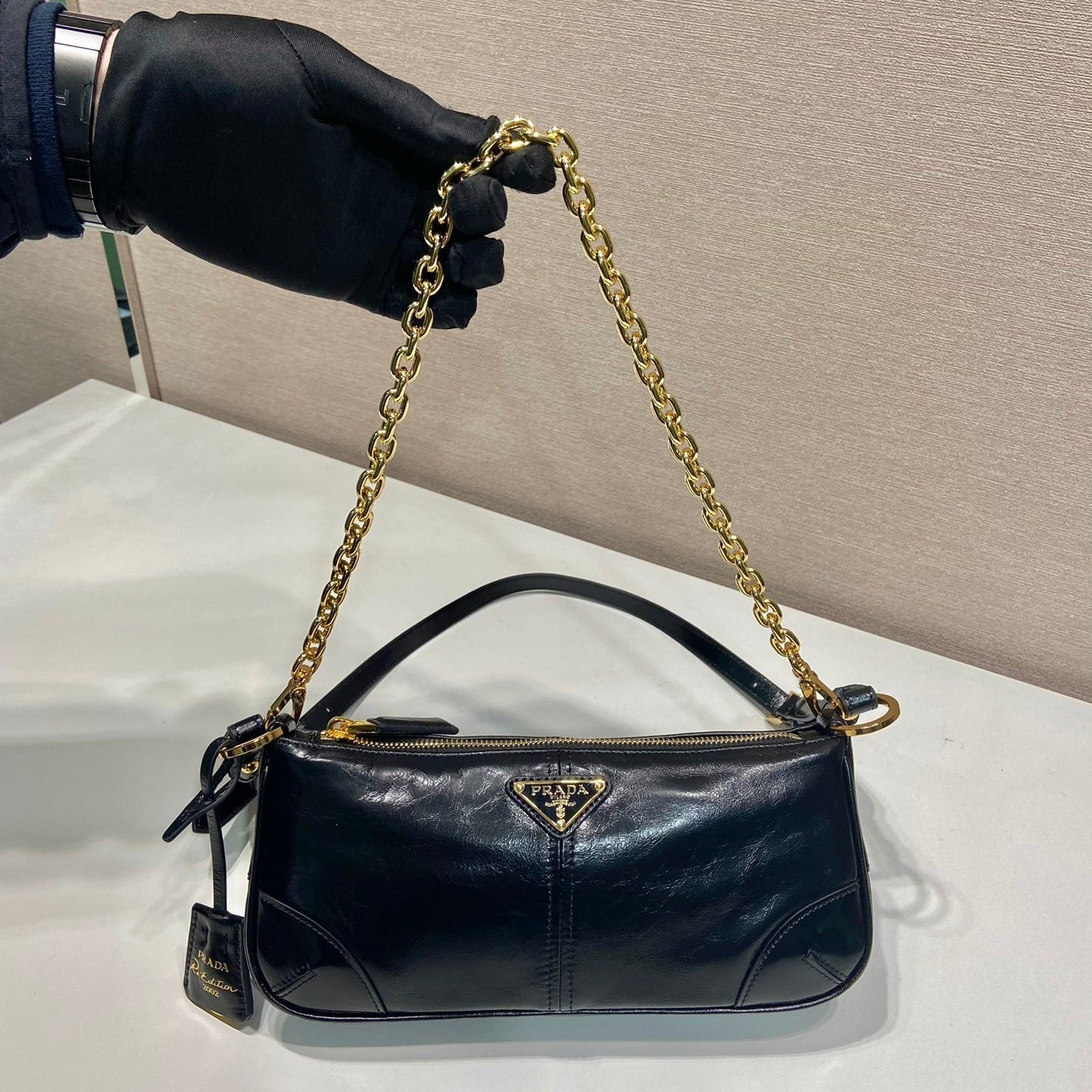 Prada Re-Edition 2002 Medium Leather Shoulder Bag