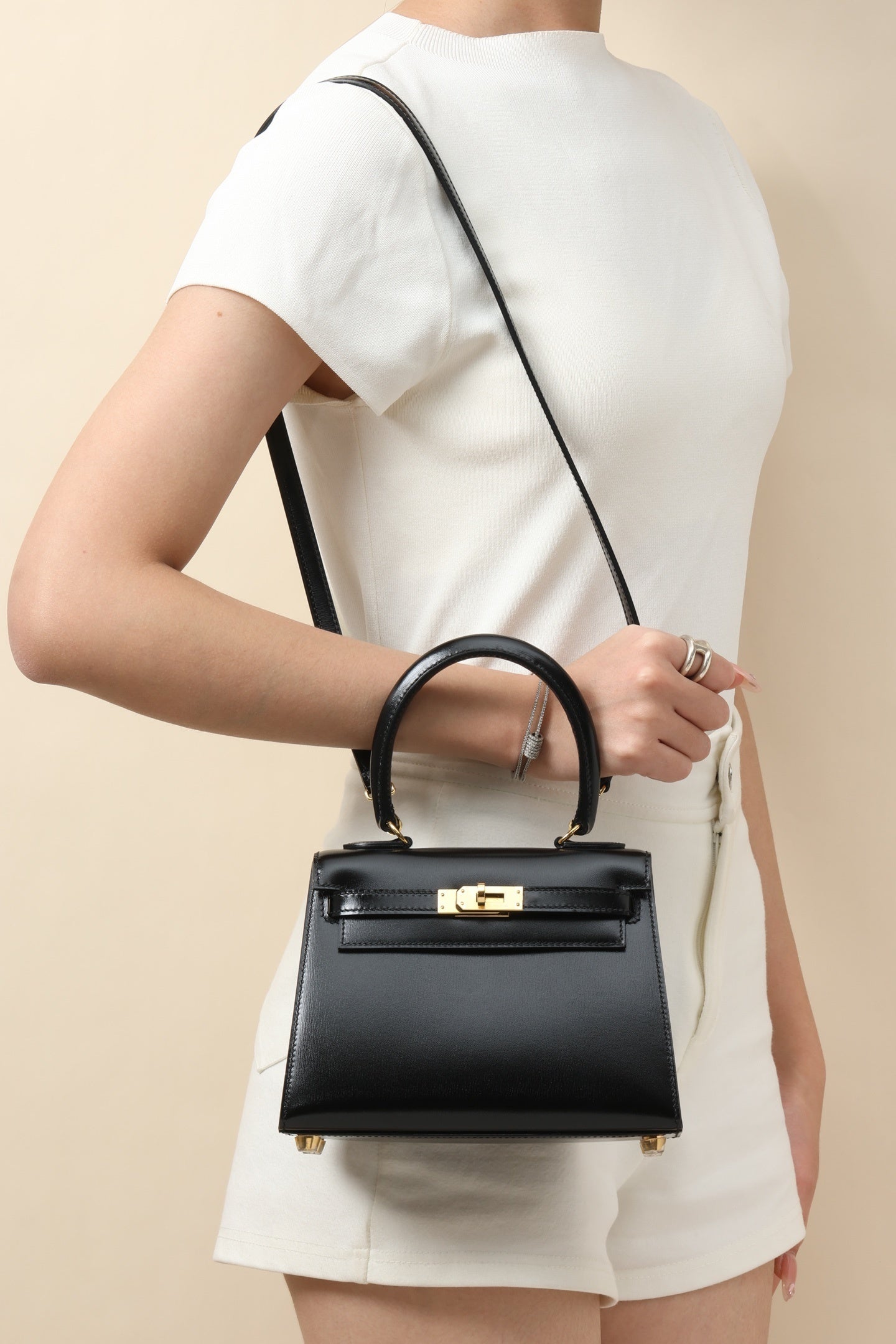 Hermès Mini Kelly 20 Sellier Black Box Calf
