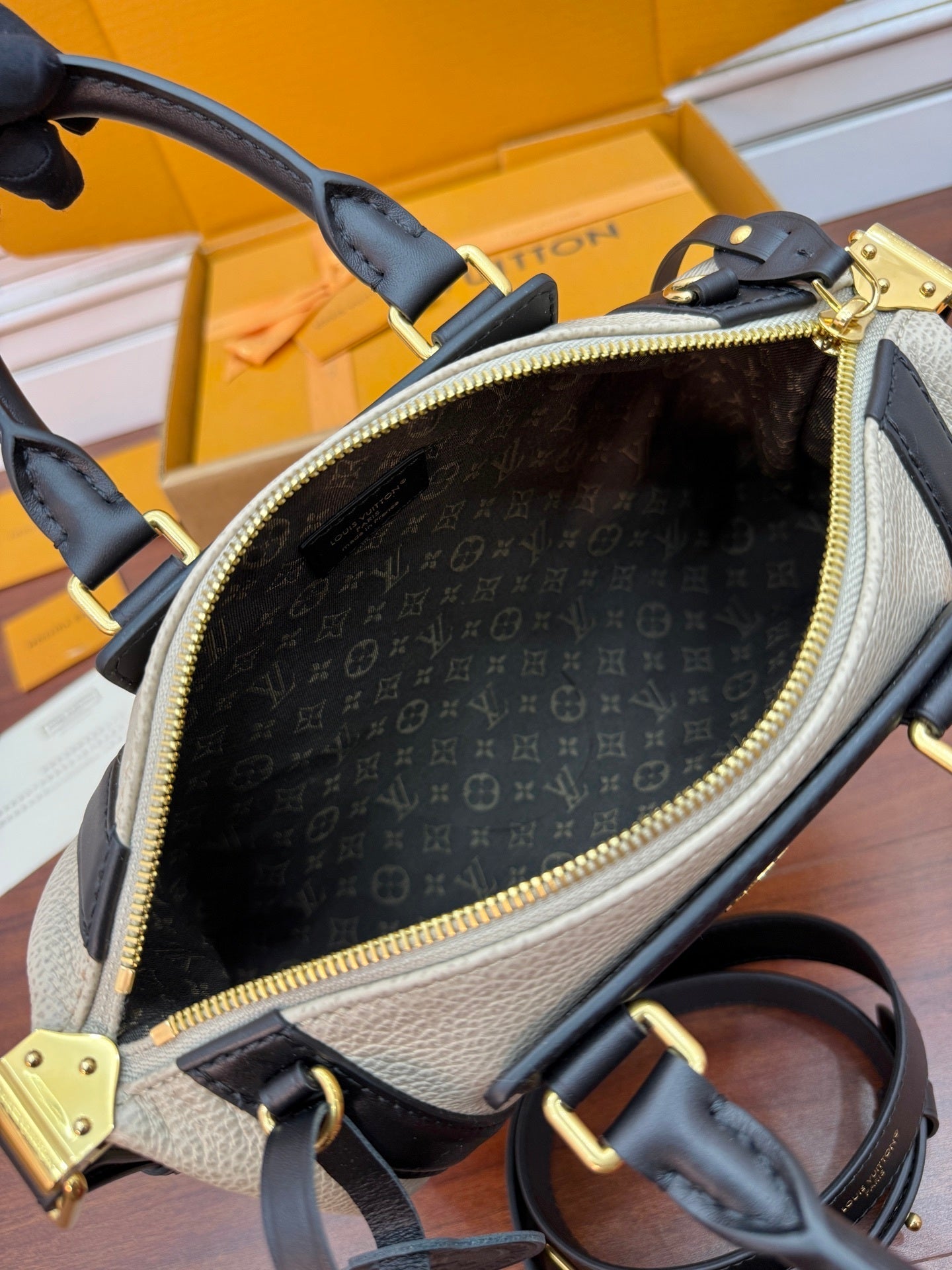 Louis Vuitton Biker PM Bag in Pixel Grège Lambskin with Black Leather Trim