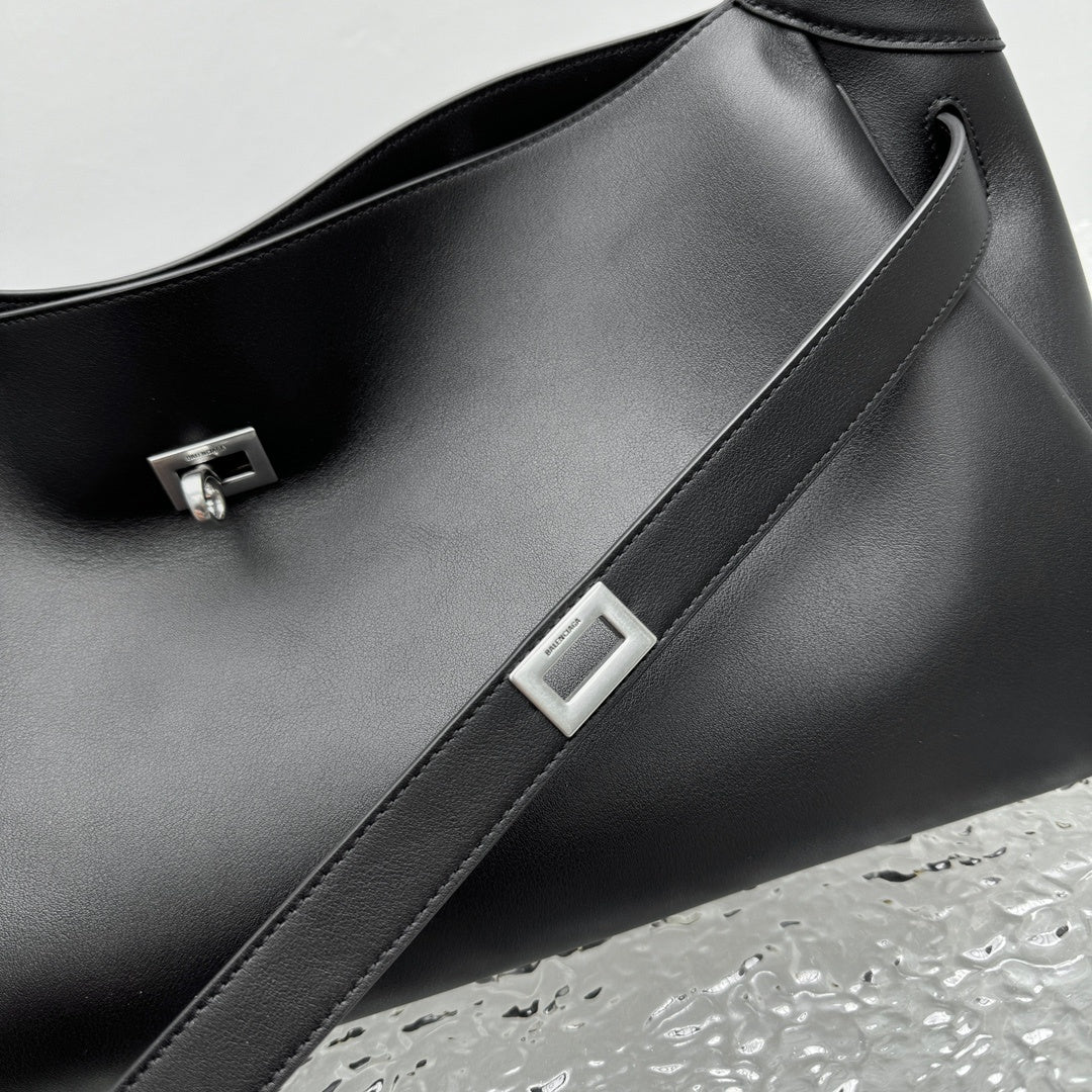Balenciaga Bel Air Shoulder Bag | Luxury Leather Handbag with Turn-Lock Closure