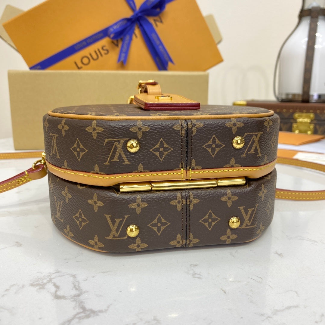 Louis Vuitton Petite Boite Chapeau Bag – Monogram Canvas with Cowhide Leather & Gold Hardware