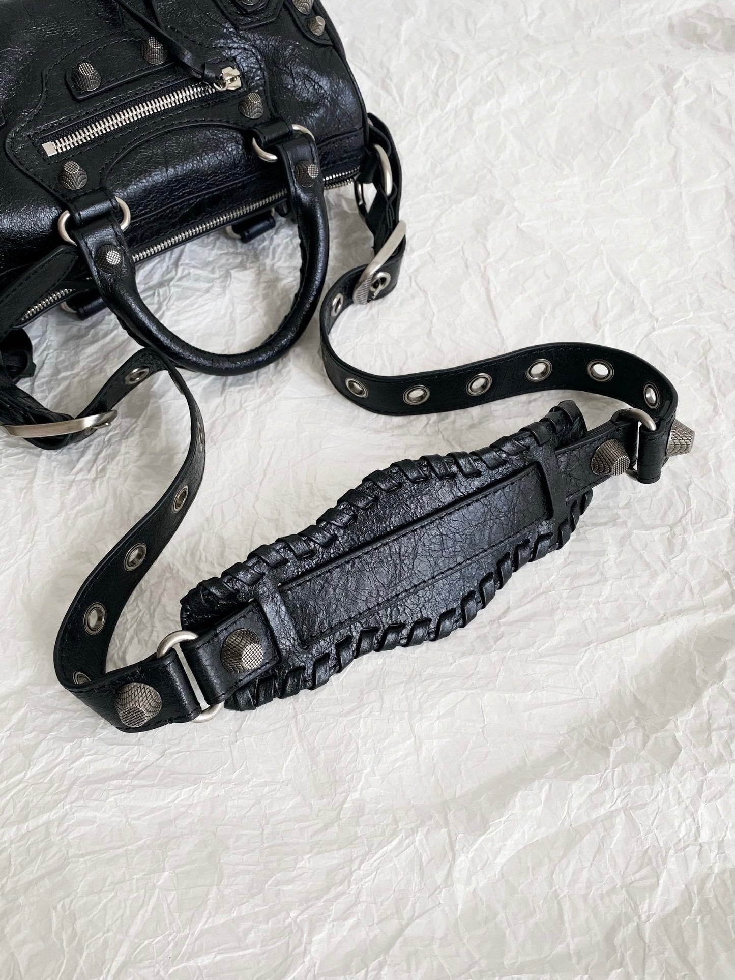 Balenciaga Neo Cagole Nano Duffle Black Arena Lambskin