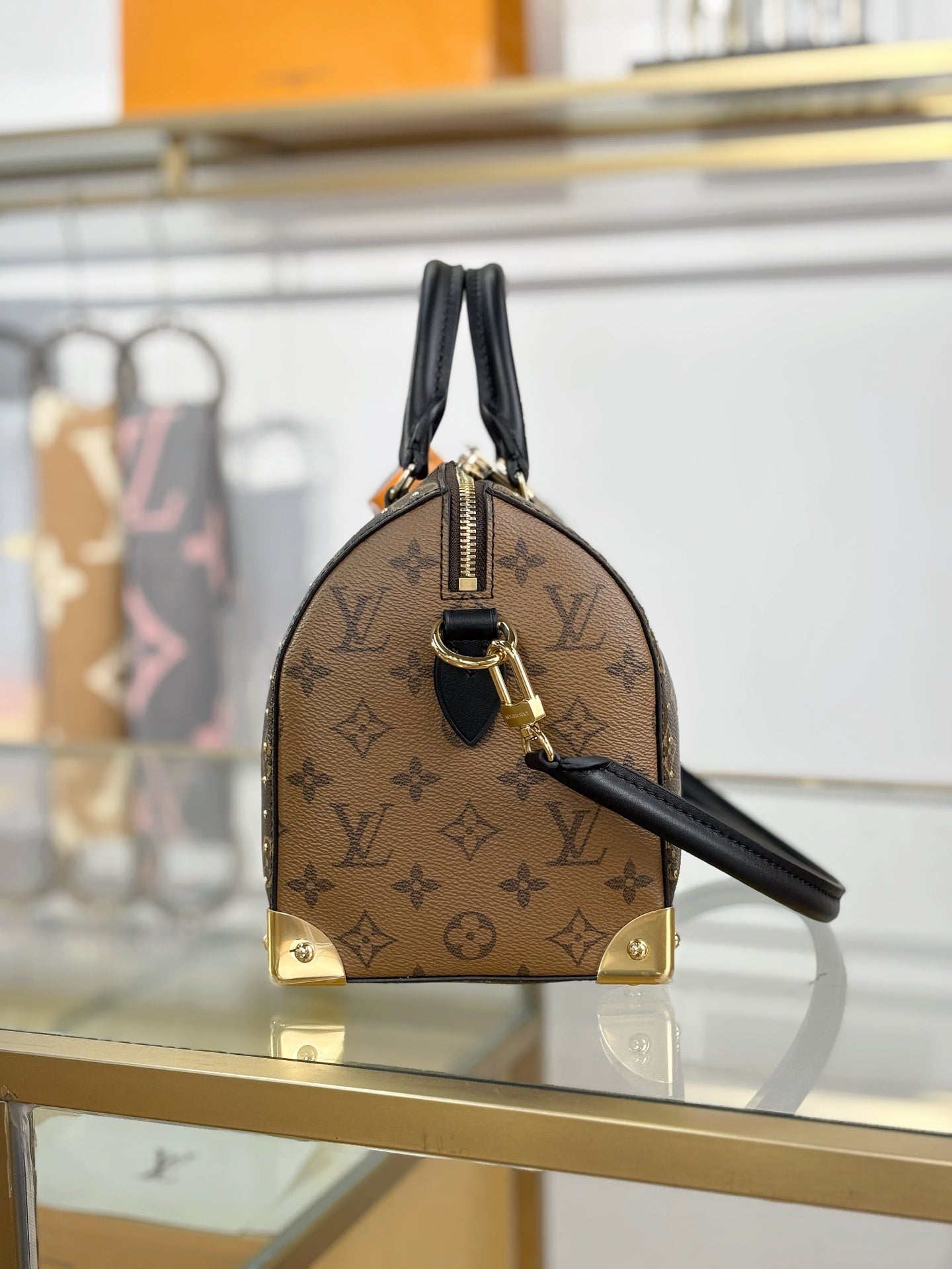 Louis Vuitton Speedy Trunk 20 in Monogram Canvas with Black Cowhide Leather Trim & Gold-Tone Hardware