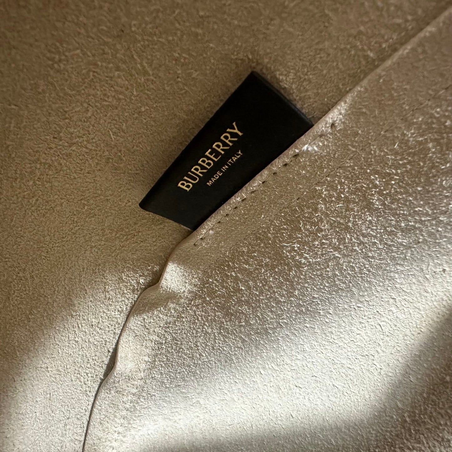 Burberry Chess Medium Hobo Bag in White Pebbled Calfskin Leather