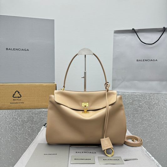 Balenciaga Rodeo Beige Leather Shoulder Bag