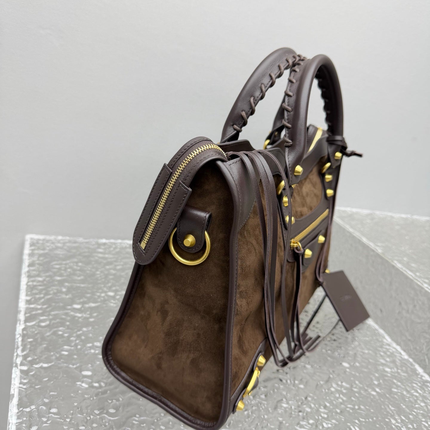 Balenciaga Le City Medium Moka Brown Suede Bag