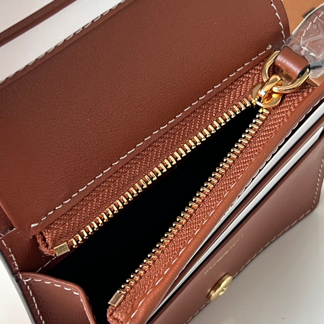 Burberry Vintage Check & Leather Small Folding Wallet