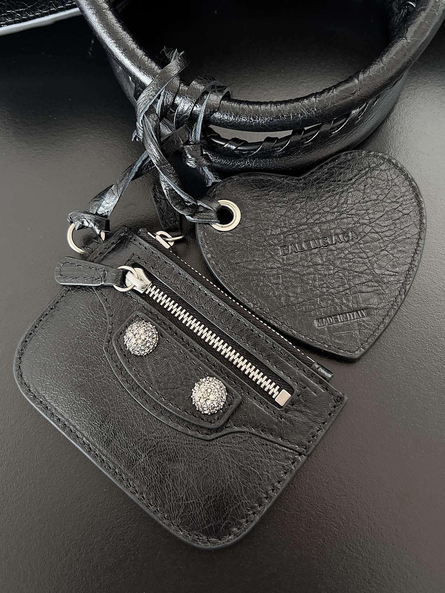 Balenciaga Neo Cagole City Black Rhinestone Handbag