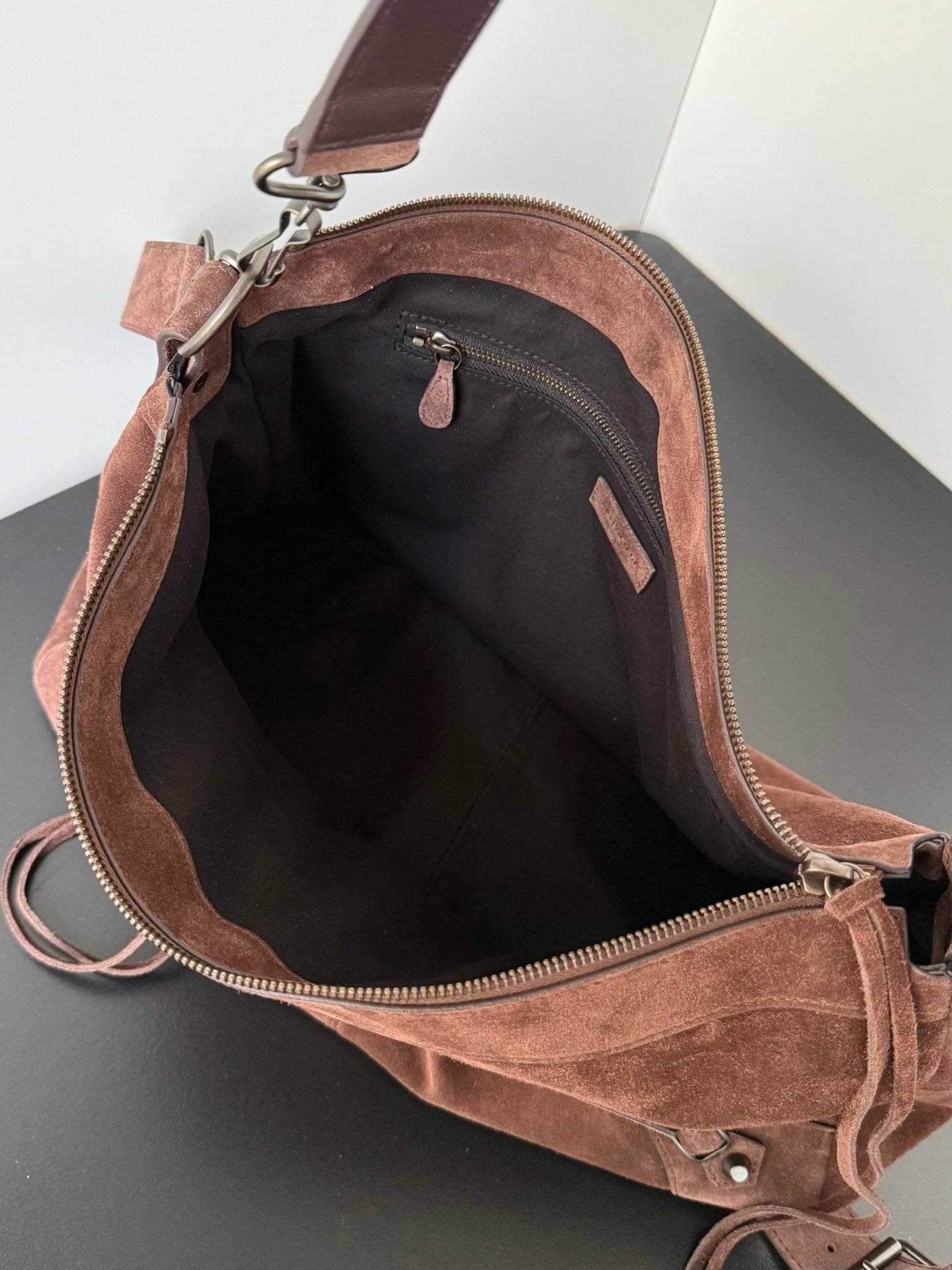 Balenciaga Le City Hobo Brown Suede Bag