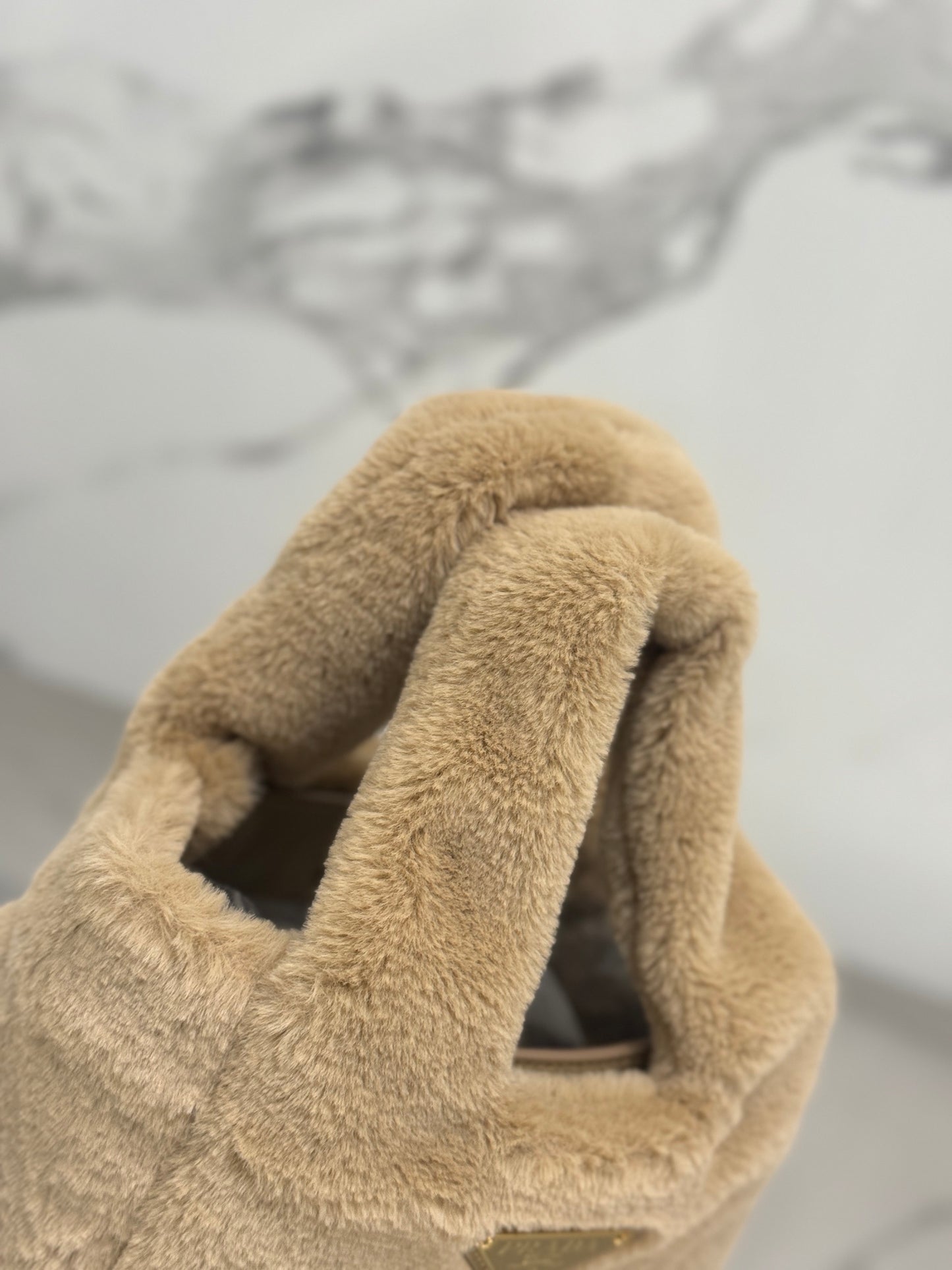 Prada Shearling Mini Handbag – Beige