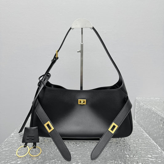 Balenciaga Small Bel Air Black Calfskin Leather Shoulder Bag