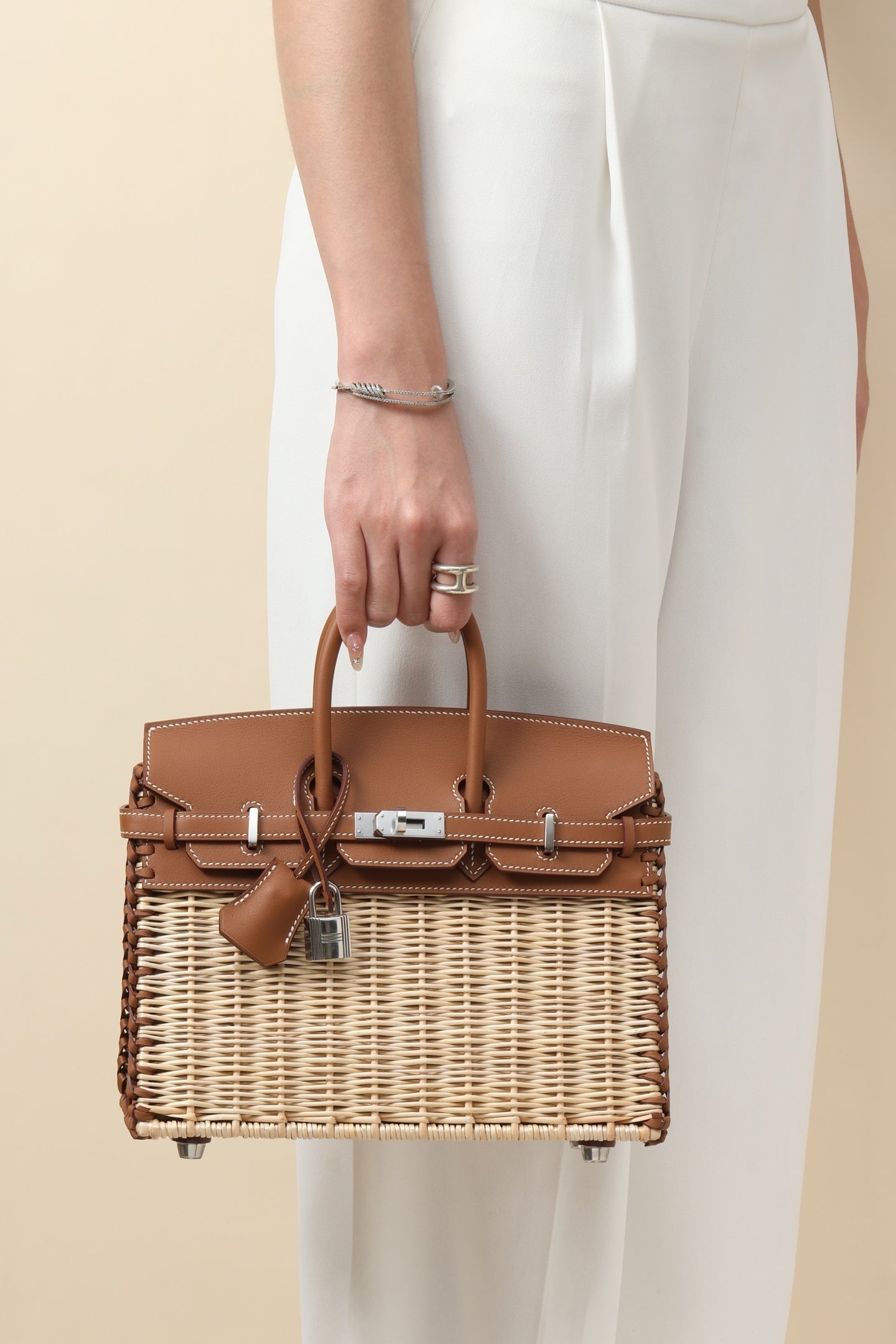 Hermès Birkin 25 Picnic Wicker Gold Swift Leather