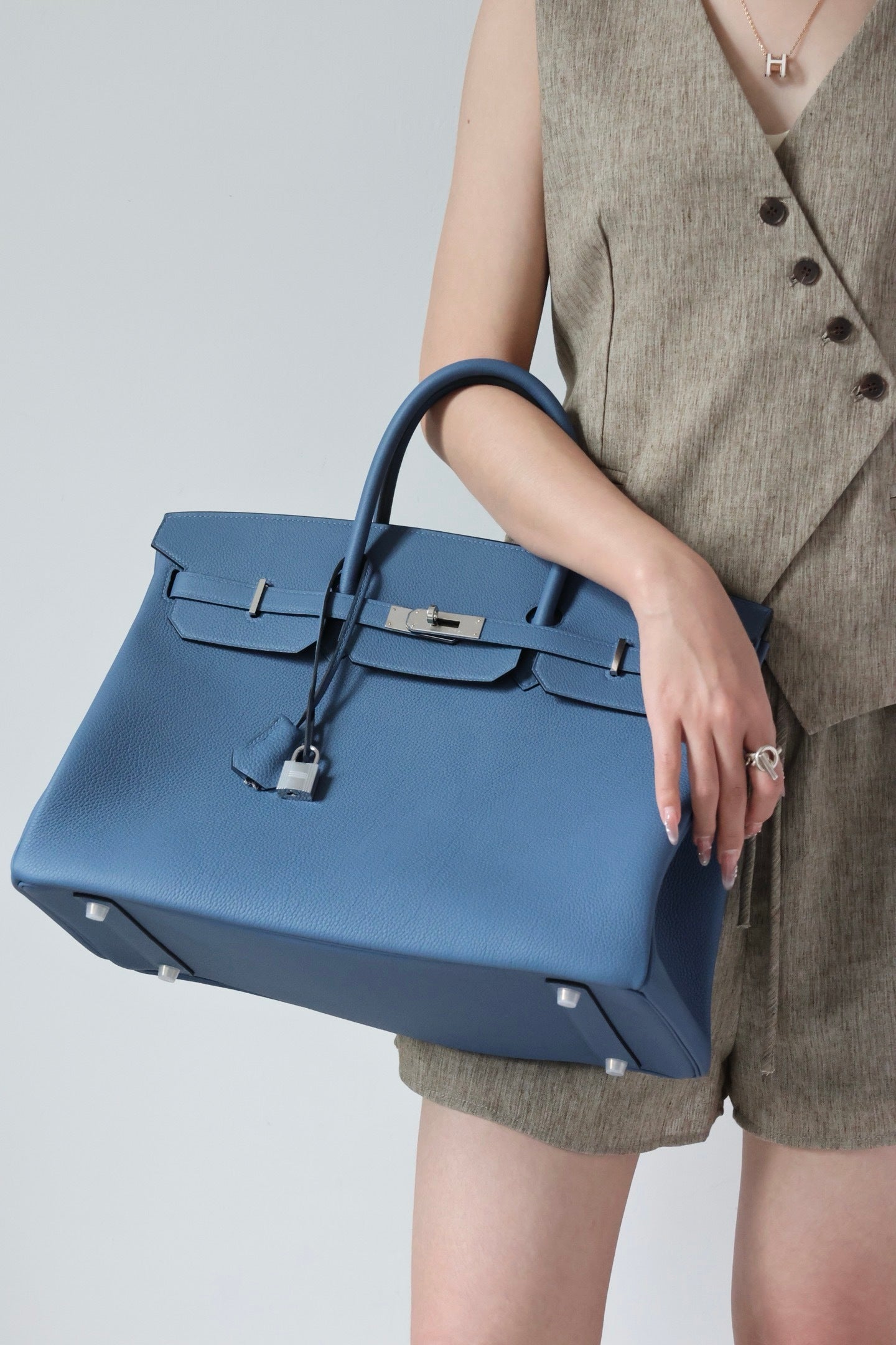 Hermès Birkin 35 Silver Hardware Luxury Bag