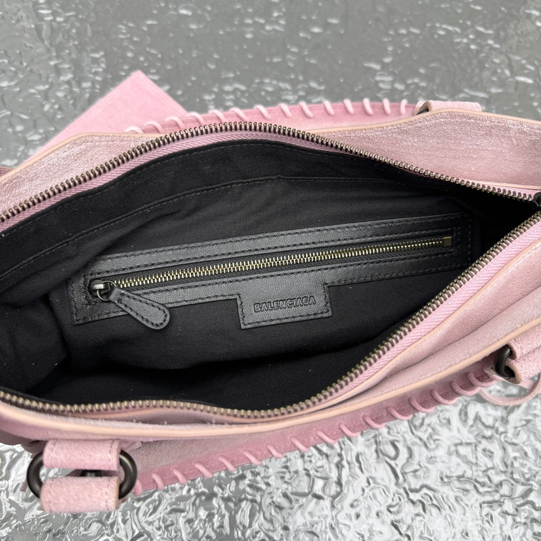 Balenciaga Le City First Pink Suede Bag