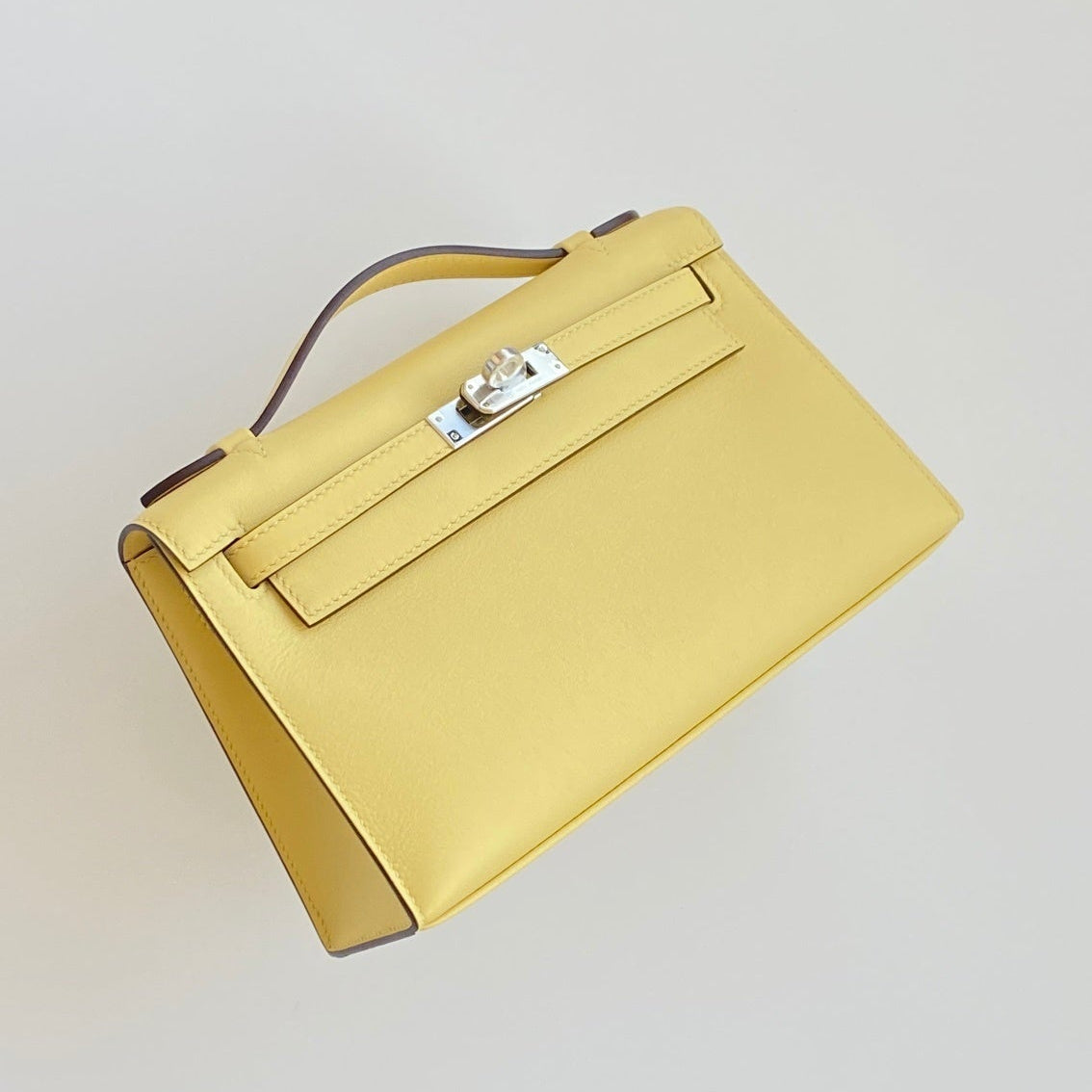 Hermès Kelly Pochette Yellow Swift Leather