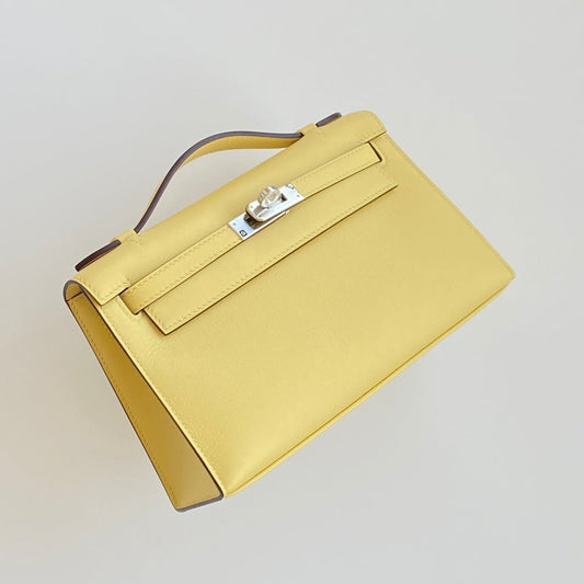 Hermès Kelly Pochette Yellow Swift Leather