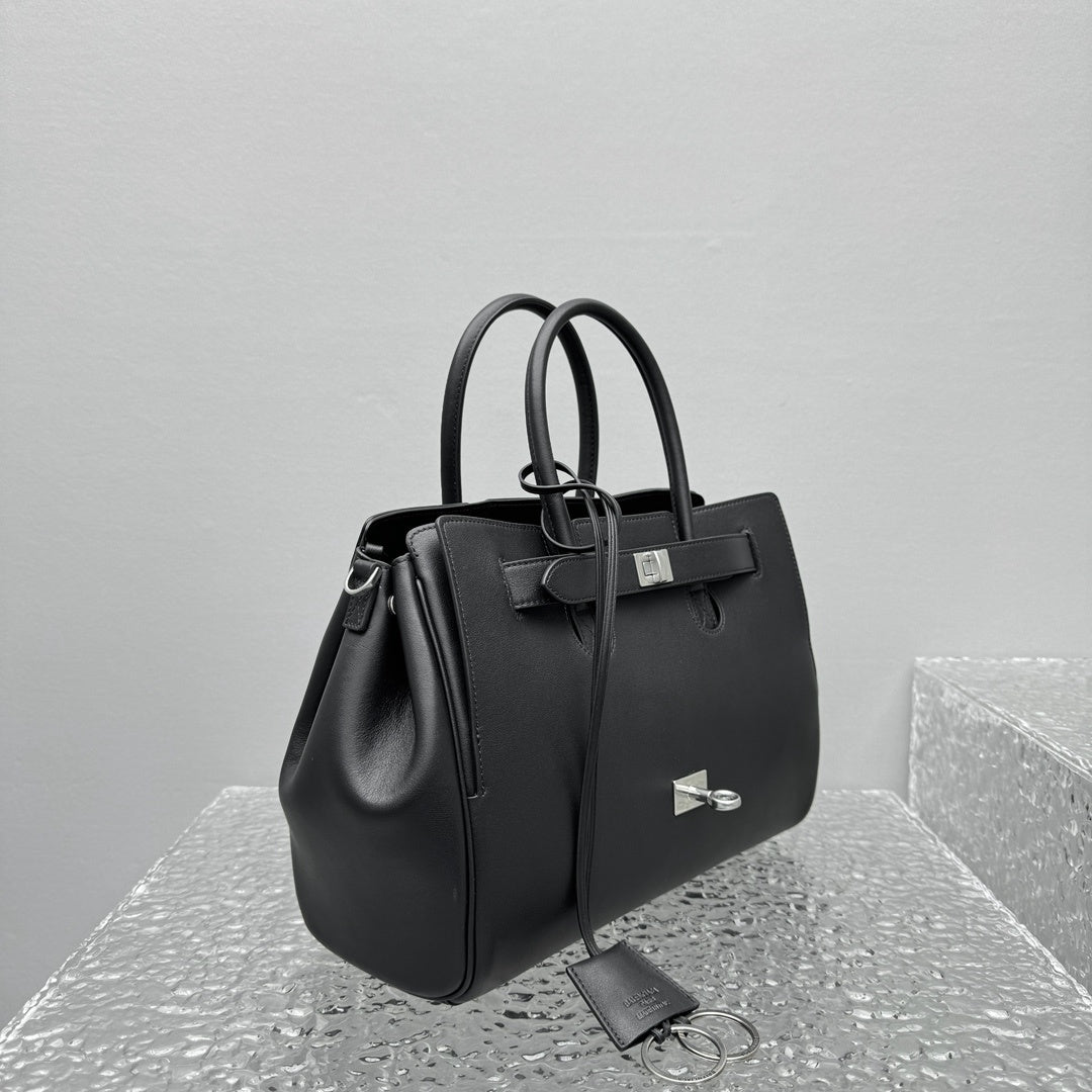 Balenciaga Bel Air Carry All Black Calfskin Luxury Tote Bag