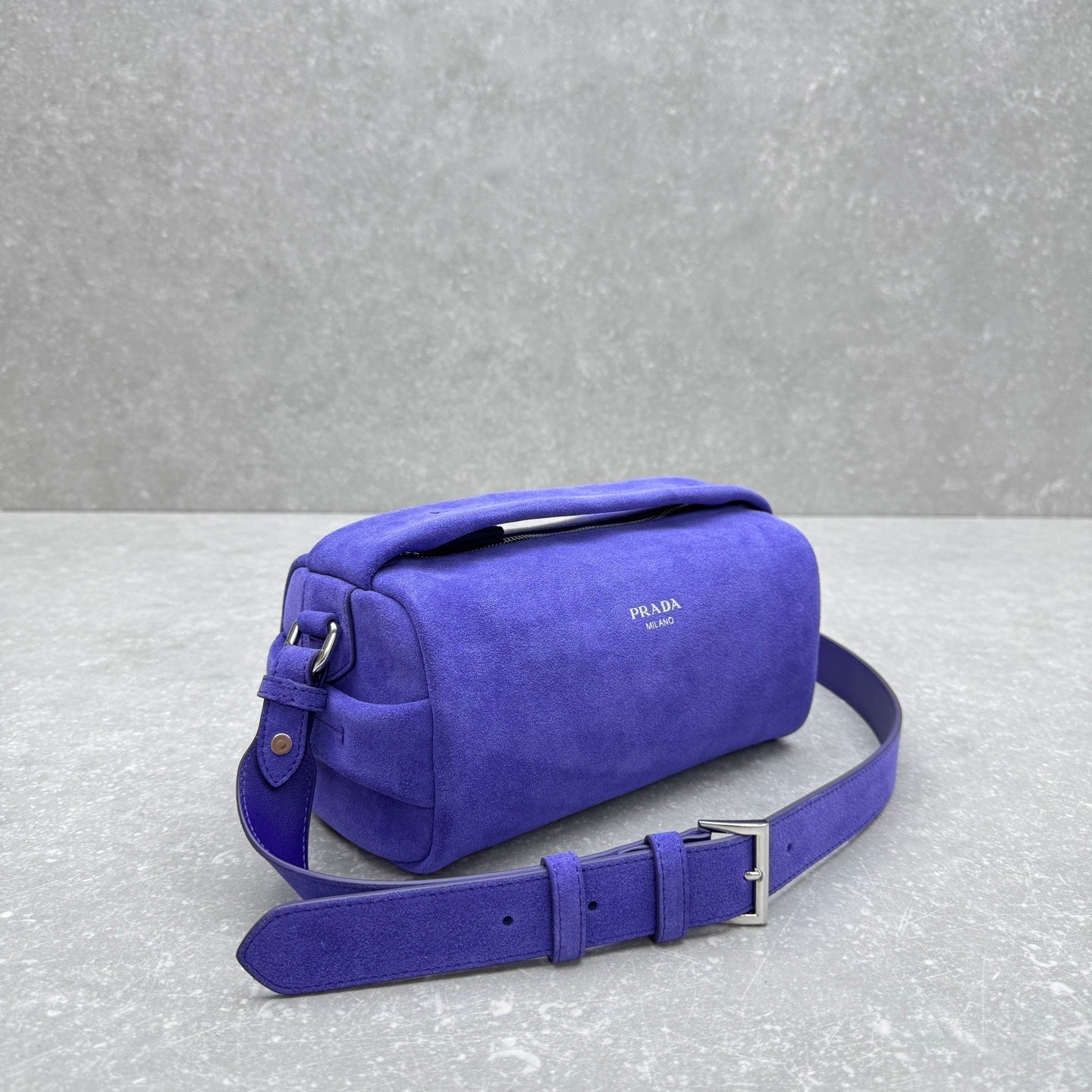 Prada Purple Suede Leather Shoulder Bag