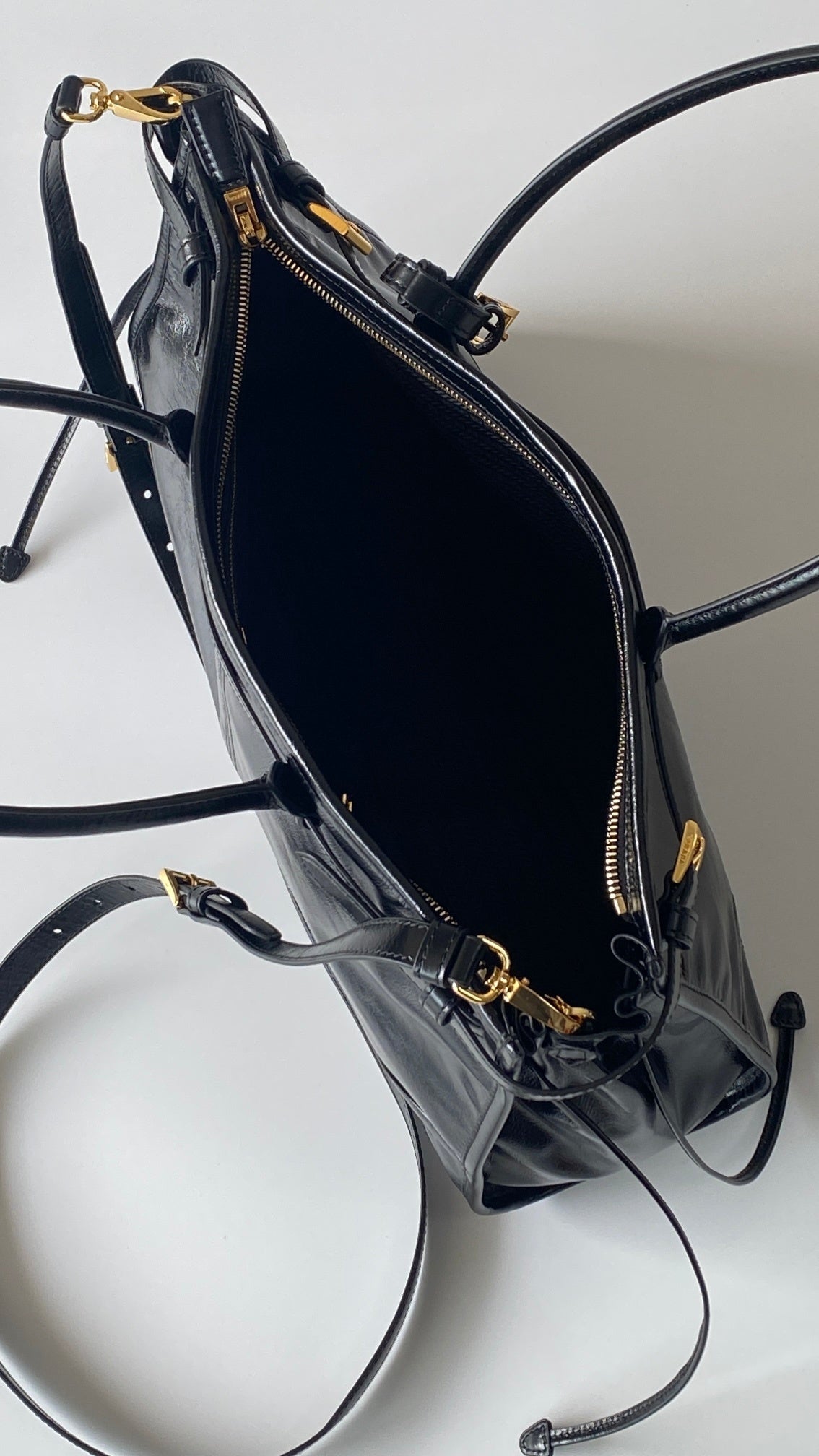 Prada Bonnie Large Leather Shoulder Bag – Black