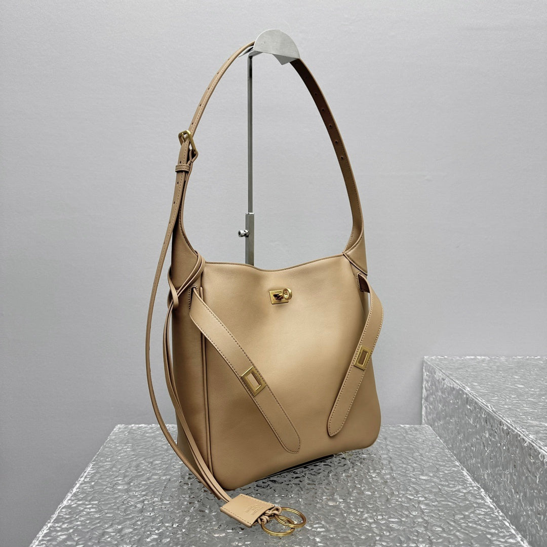 Balenciaga Bel Air Small Hobo Bag | Beige Leather Luxury Shoulder Bag