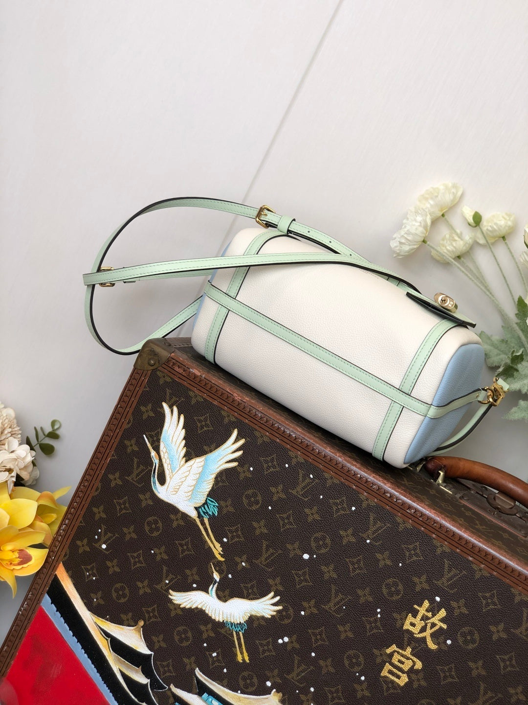 Louis Vuitton Express PM Shoulder Bag – Calfskin Leather in White & Light Blue