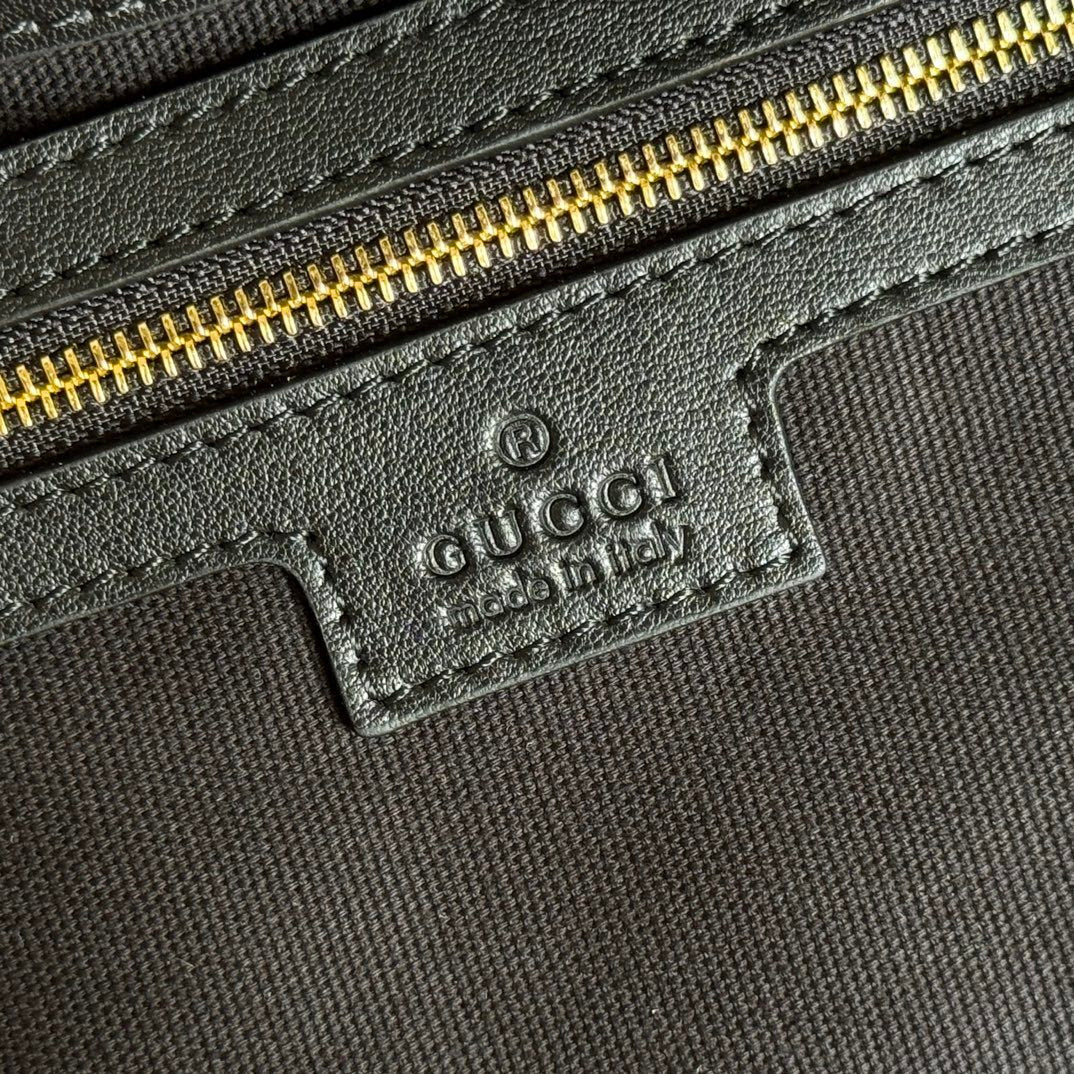 Gucci GG Emblem Medium Tote Bag in Black Embossed Leather