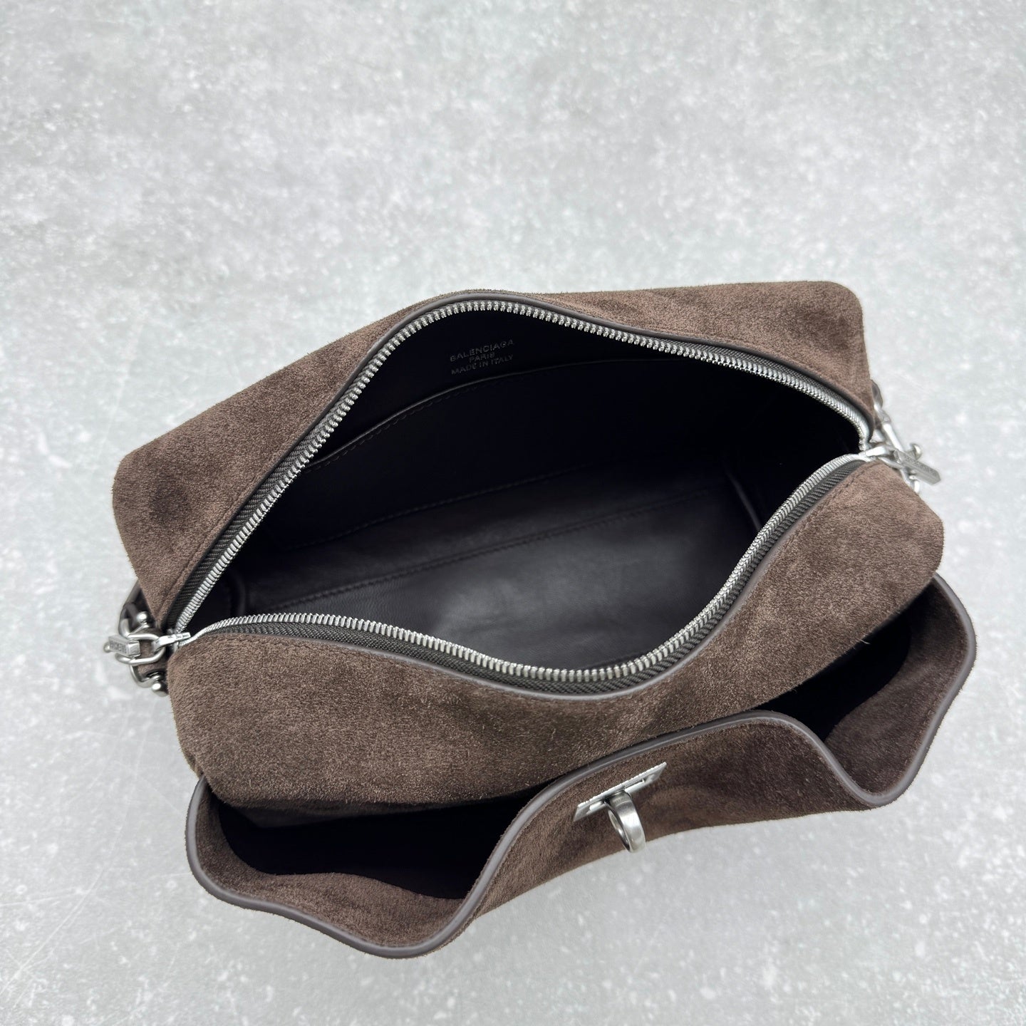 Balenciaga Rodeo Suede Camera Bag Brown Calfskin