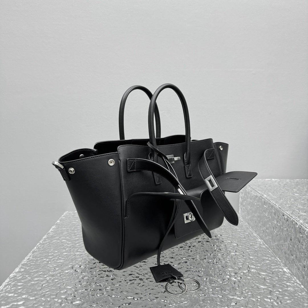 Balenciaga Bel Air Carry All Black Calfskin Luxury Tote Bag