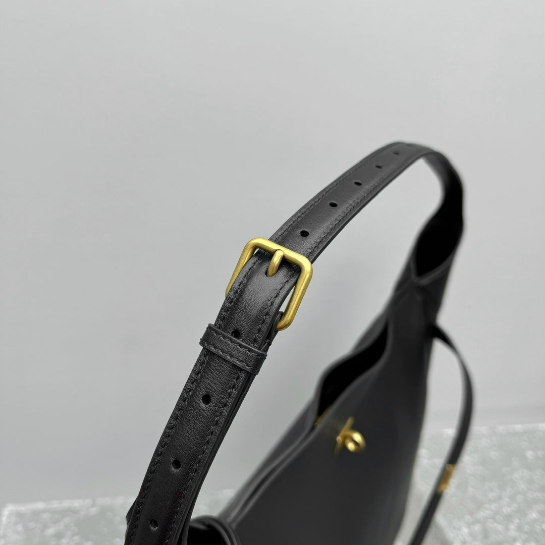 Balenciaga Bel Air Large Hobo Bag | Luxury Leather Shoulder Bag with Gold Turn-Lock