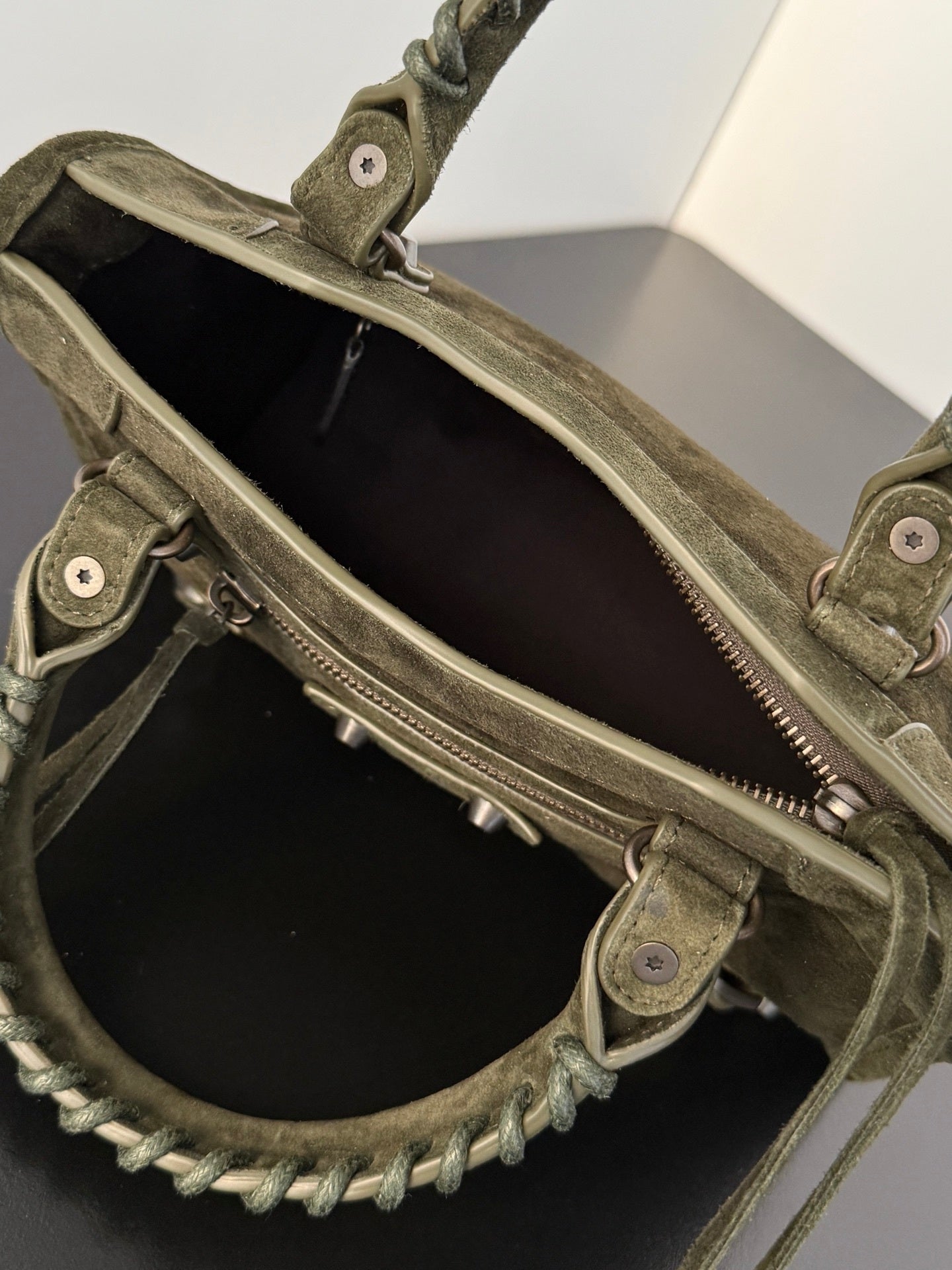 Balenciaga Le City Small Khaki Leather Bag