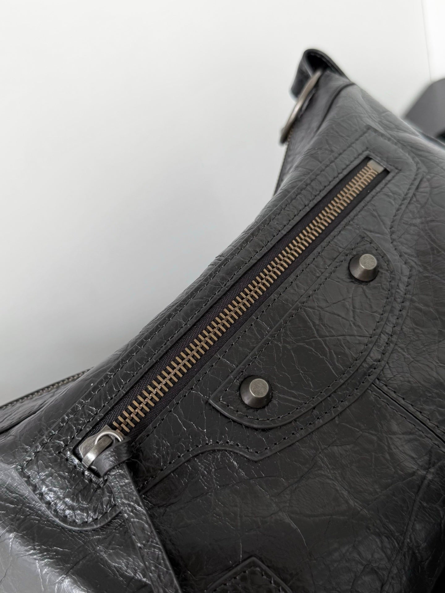 Balenciaga Le City Moto Medium Leather Shoulder Bag