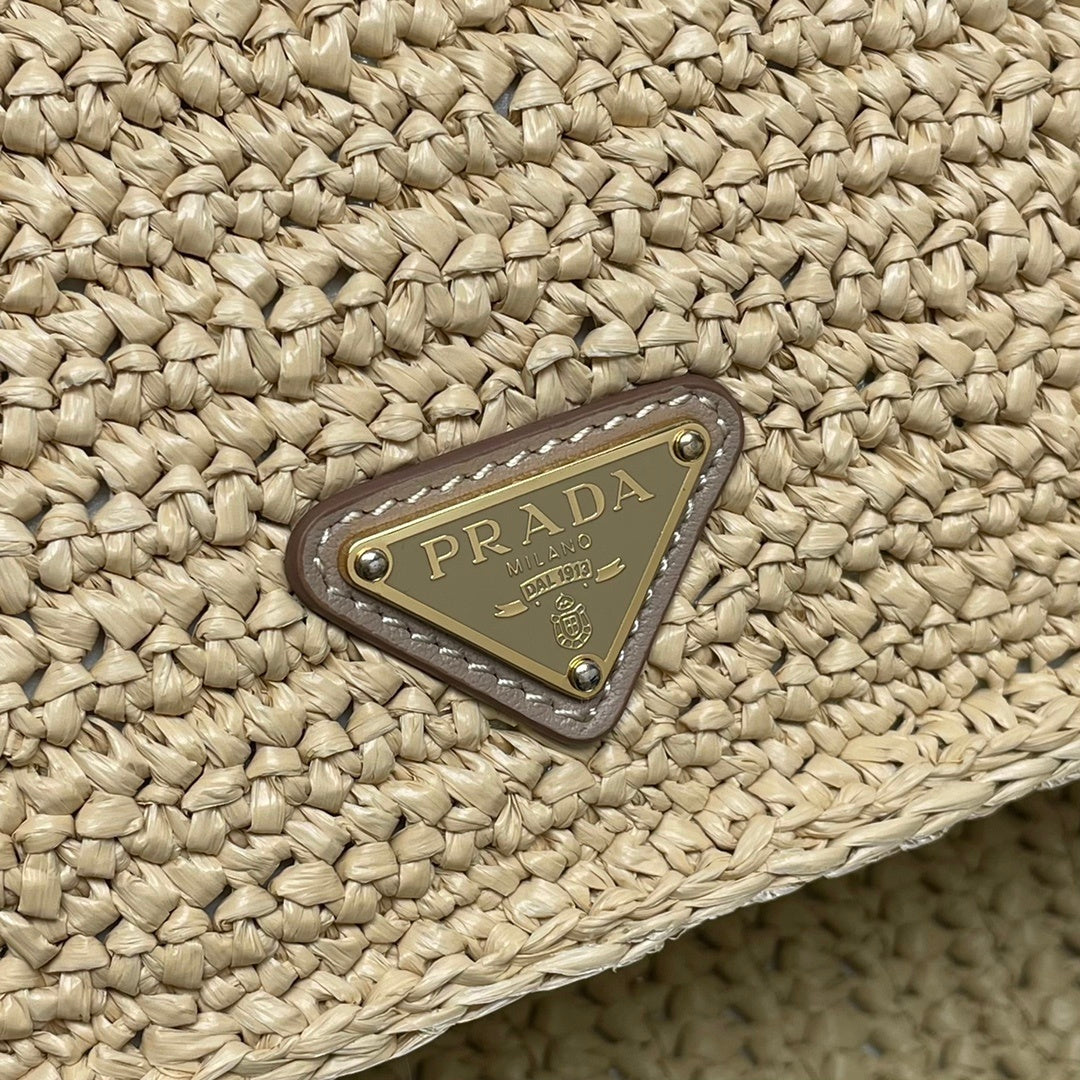 Prada Raffia Effect Crochet Mini Re-Edition 2000 Shoulder Bag