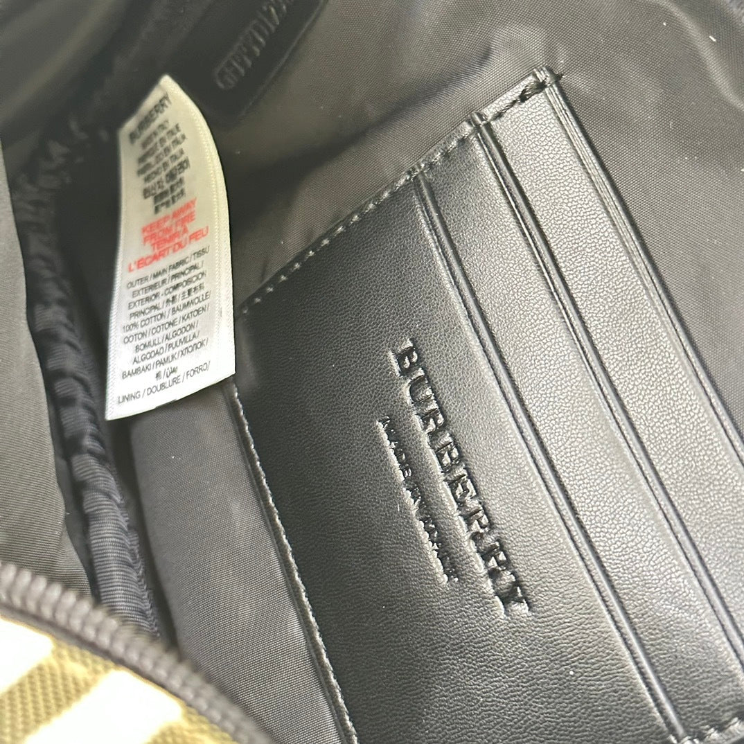 Burberry Archive Beige Check Paddy Crossbody Bag with Metallic Front Logo