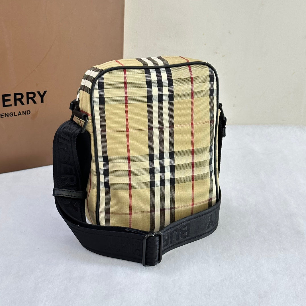 Burberry Freddie Crossbody Bag Archive Beige Check Canvas Shoulder Bag