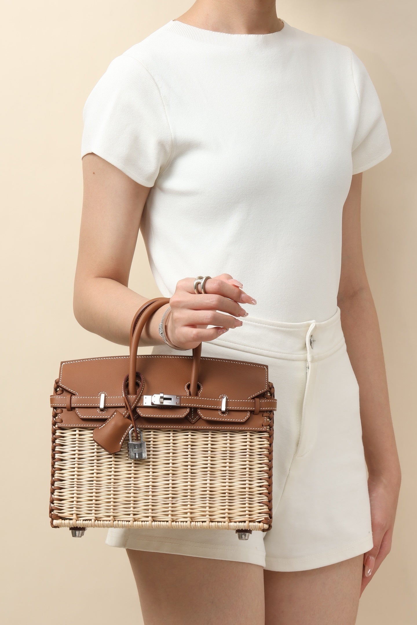 Hermès Birkin 25 Picnic Wicker Gold Swift Leather