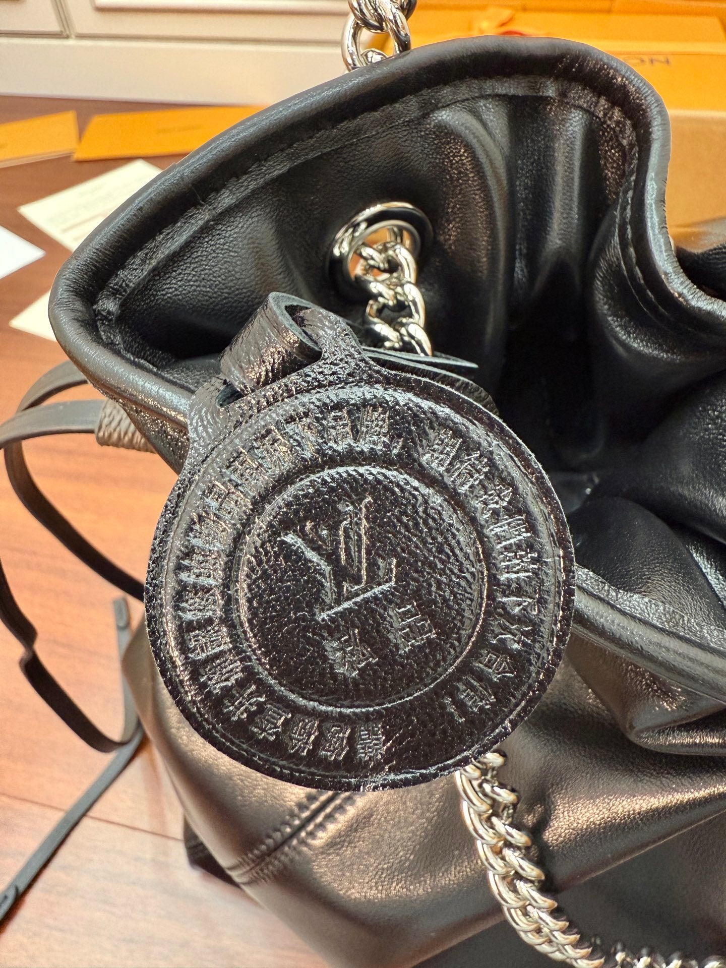 Louis Vuitton Off Duty Vibe MM Bag in Black Lamb Leather