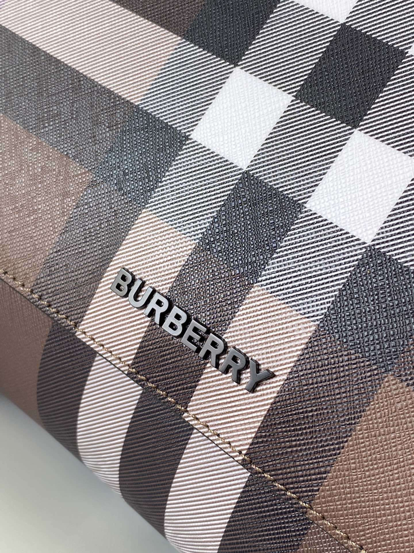 Burberry Exaggerated Check Messenger Bag Dark Brown Luxury Crossbody