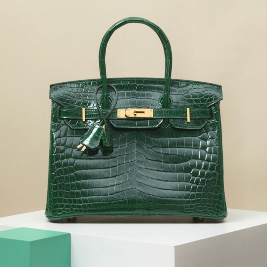 Hermès Birkin 30 Vert Emerald Crocodile Gold