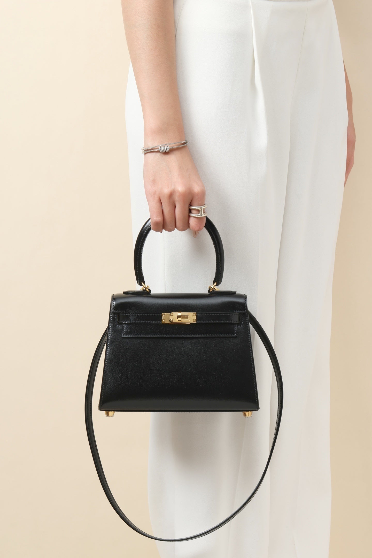 Hermès Mini Kelly 20 Sellier Black Box Calf