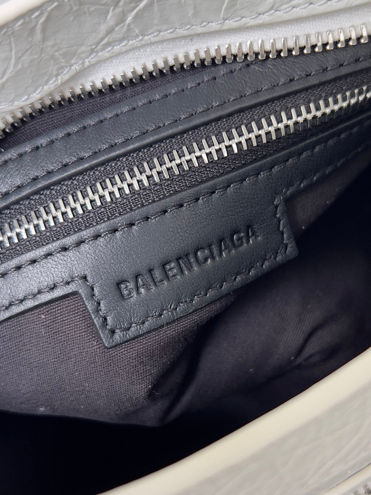 Balenciaga Le City Optic White Studded Leather Bag