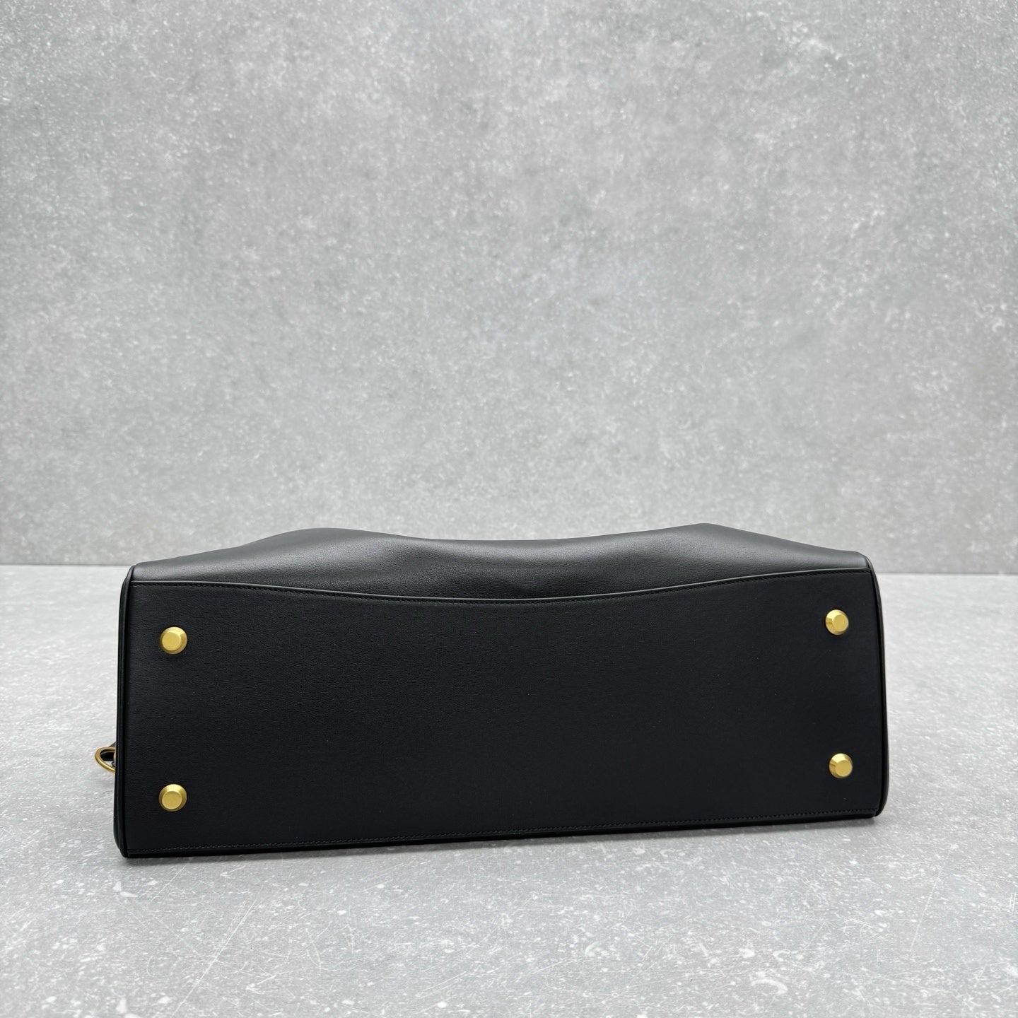 Balenciaga Rodeo Black Leather Tote Bag Gold Turnlock