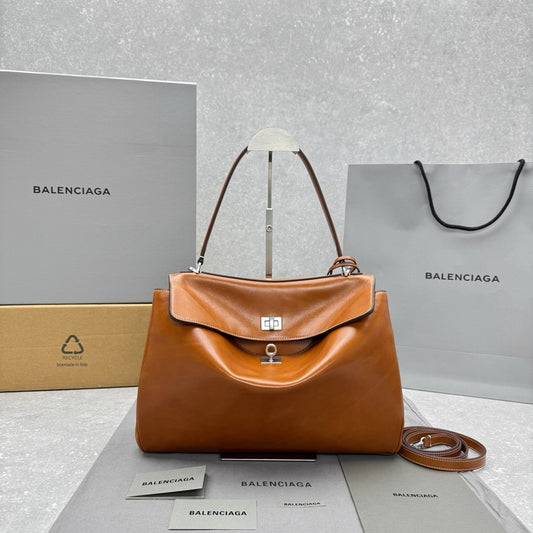 Balenciaga Rodeo Tan Cowboy Leather Handbag