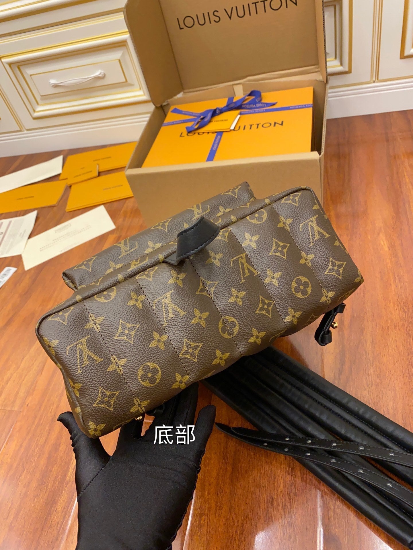 Louis Vuitton Monogram Black Palm Springs MM Backpack Luxury Designer Bag