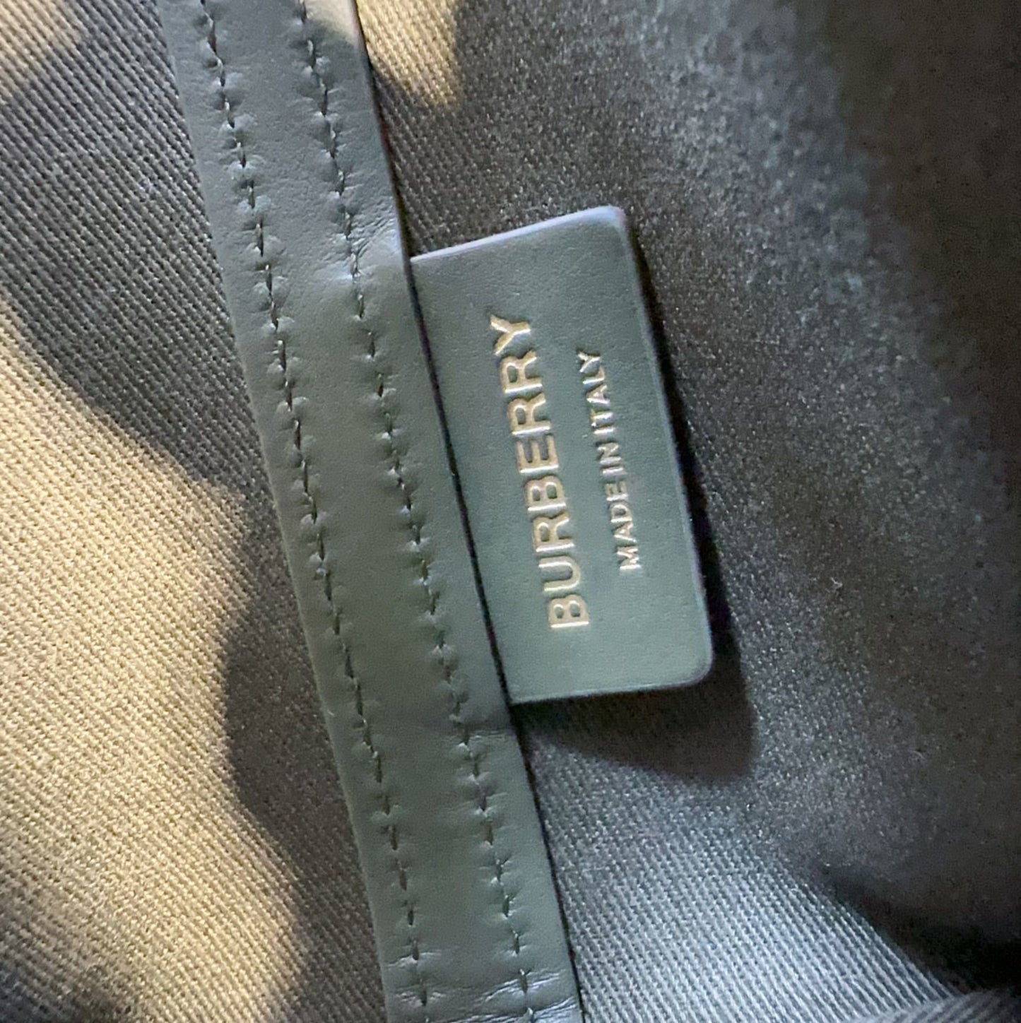 Burberry Women's Mini London Tote Bag in Olive Green Cotton Canvas