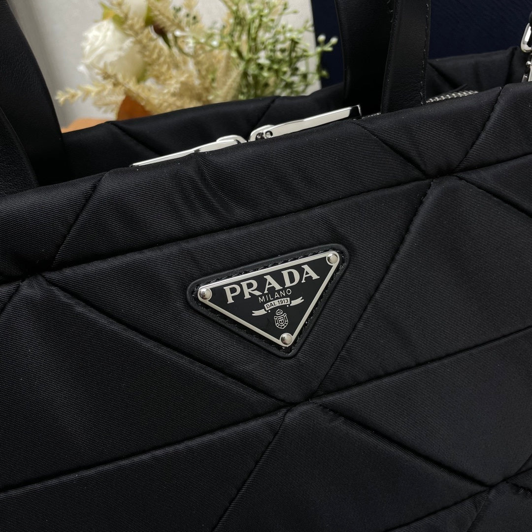 Prada Padded Re-Nylon Tote Bag – 2-Way Carry with Detachable Shoulder Strap