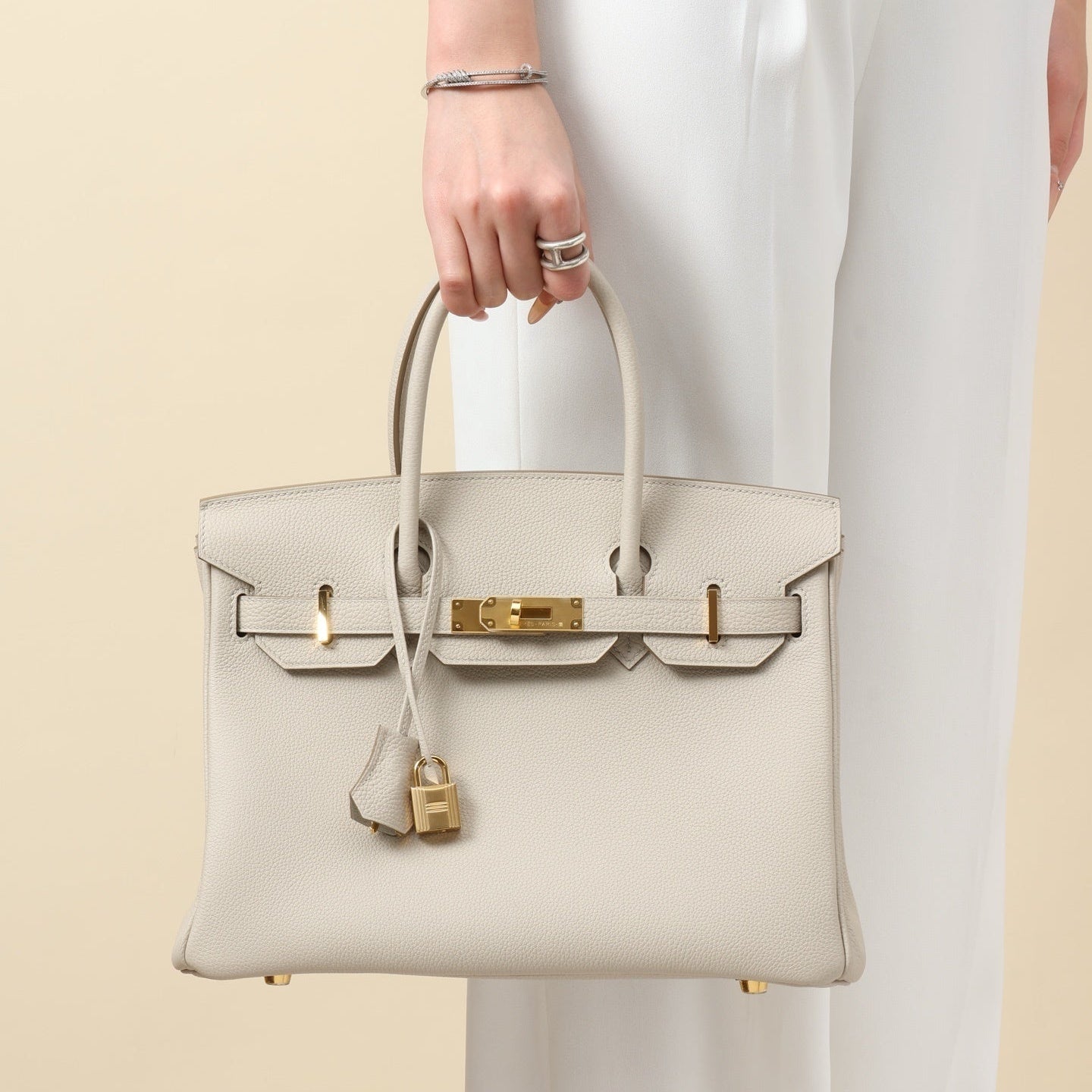 Hermès Birkin Craie White Gold Hardware