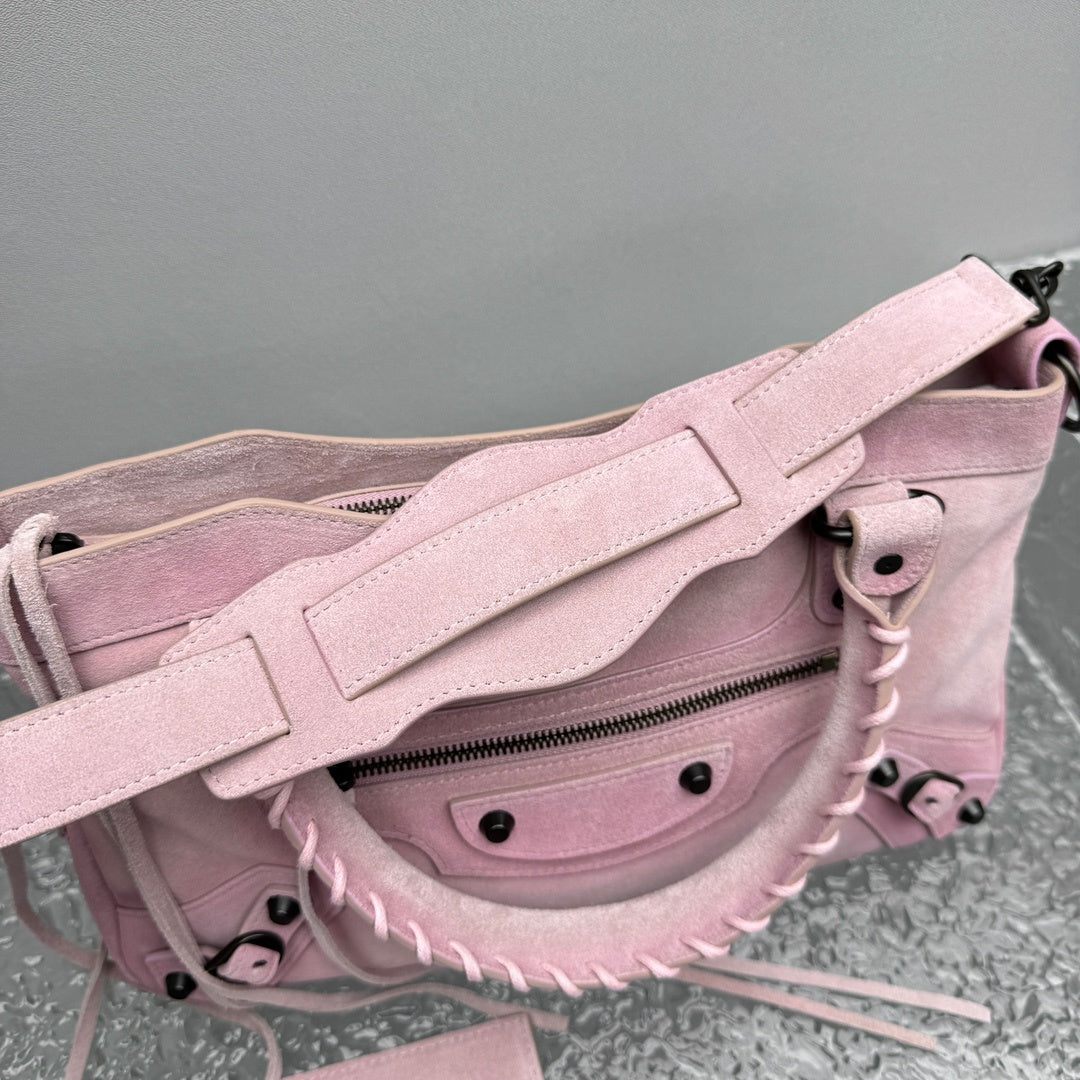 Balenciaga Le City First Pink Suede Bag