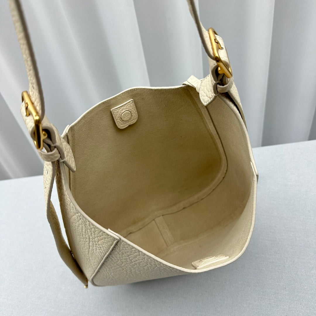 Burberry Chess Medium Beige Leather Shoulder Bag
