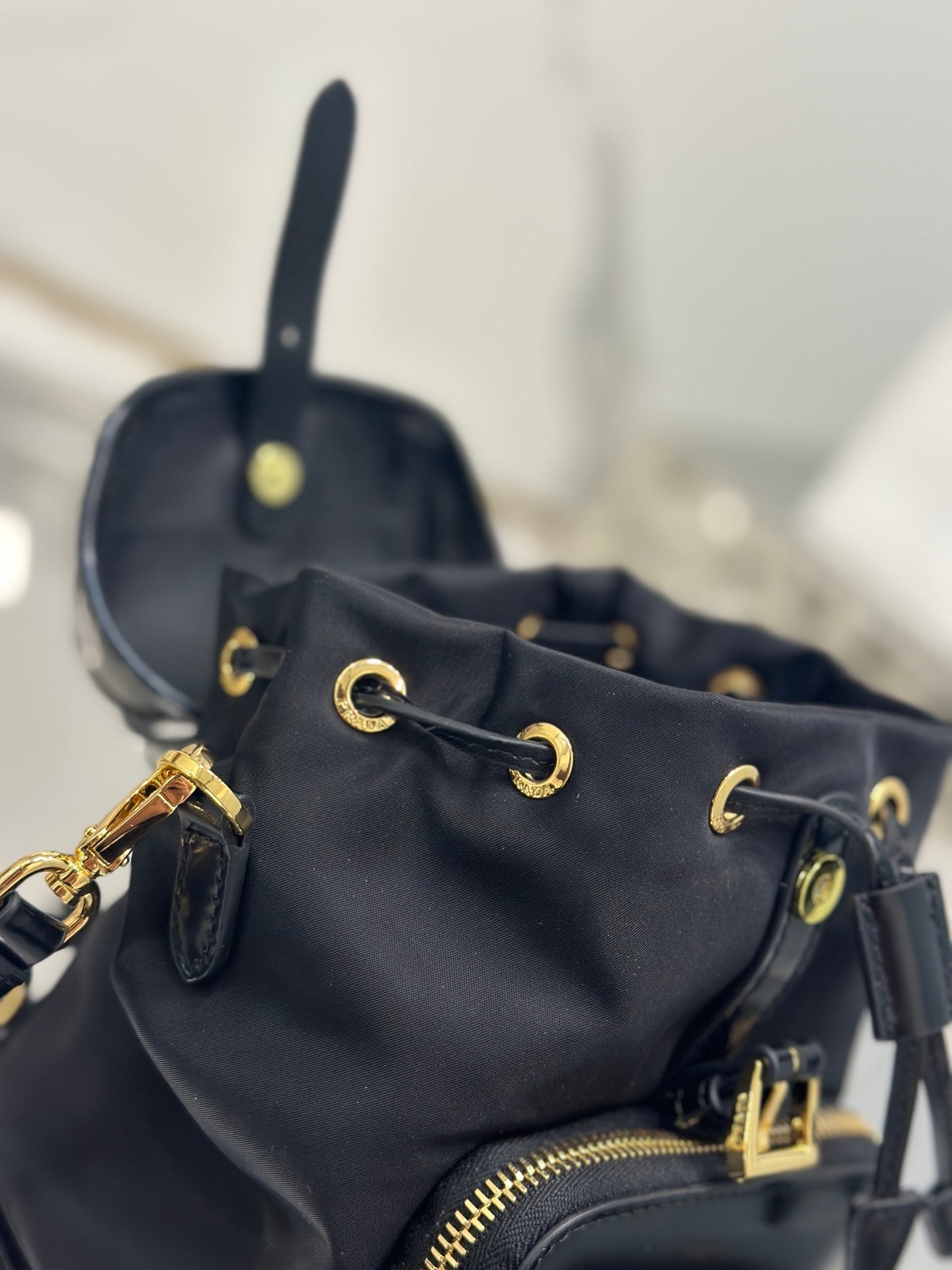 Prada Small Re-Nylon & Brushed Leather Backpack