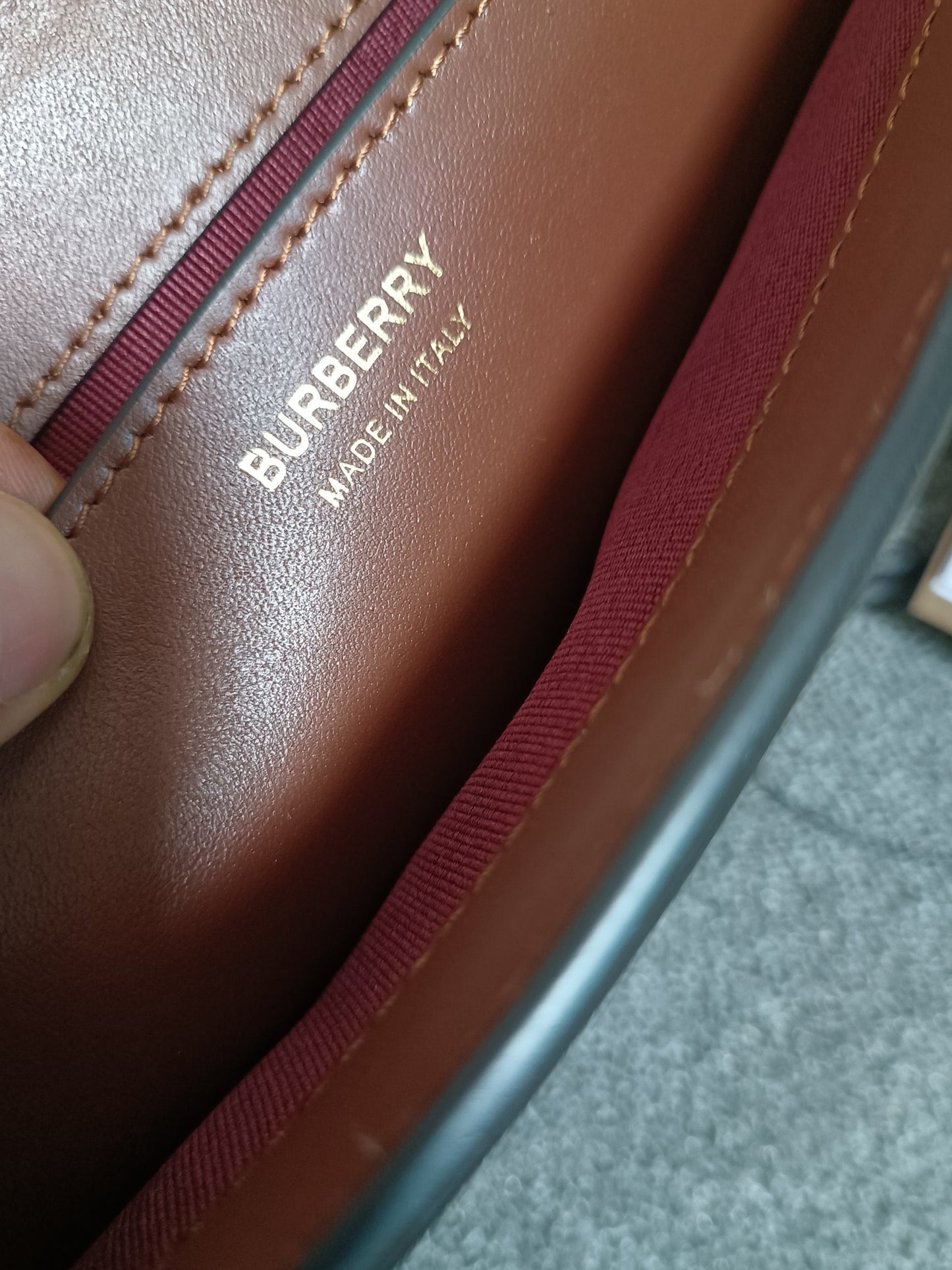 Burberry Note Crossbody Bag Archive Beige Check with Briar Brown Leather Trim